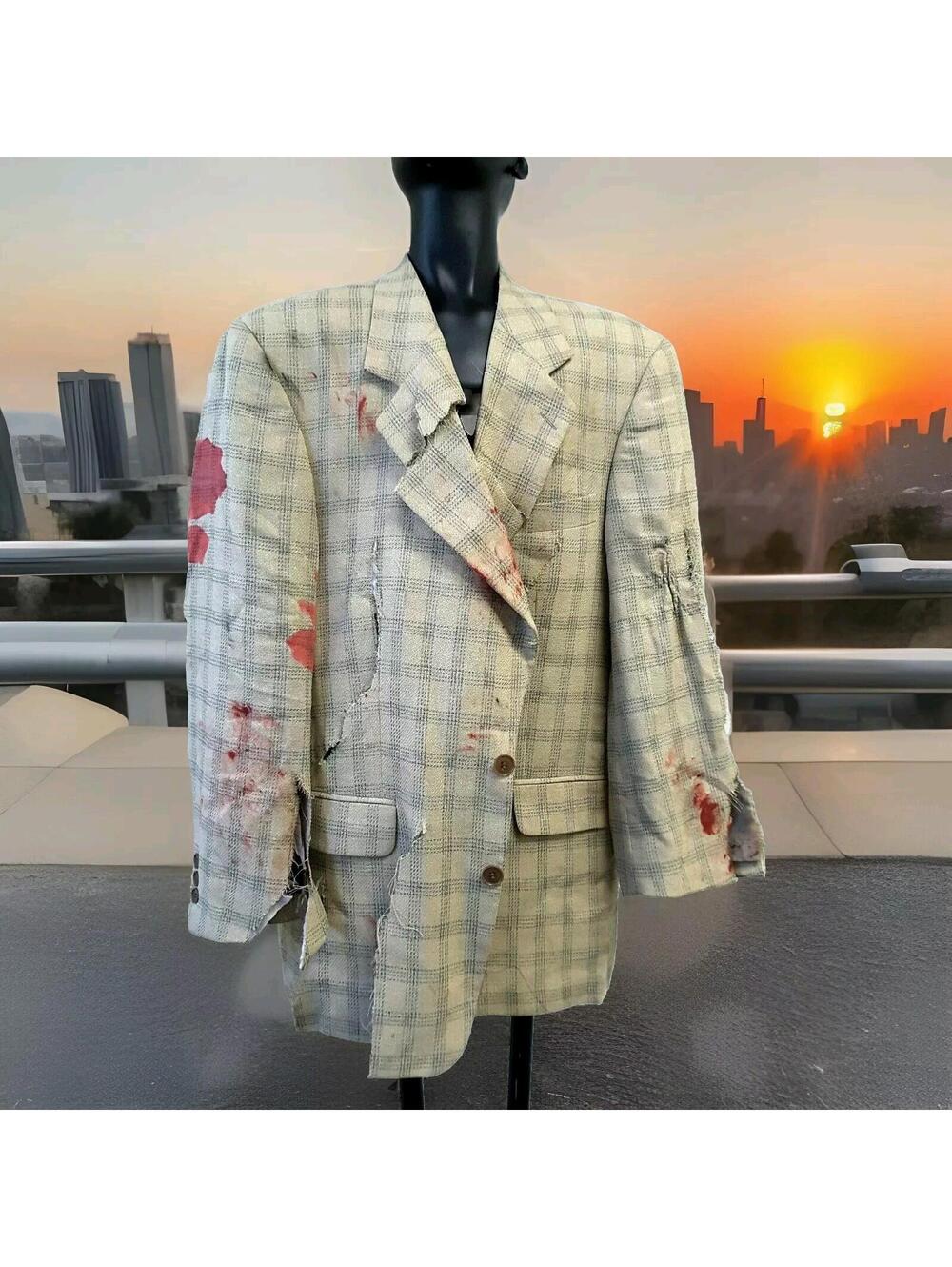 Zombie Men's Jacket 1990s Bloody Costume WALKING DEAD 38 R Blazer SHREDDED BLOOD